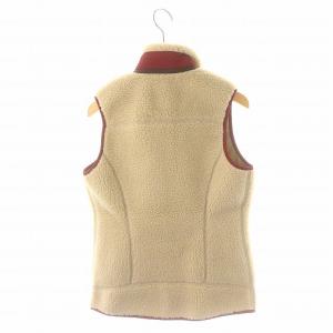 Patagonia クラシック レトロX フリース ベスト ジップアップ ボア ハイネック メッシュ裏地 XXS ベージュ 赤 レッド 23083