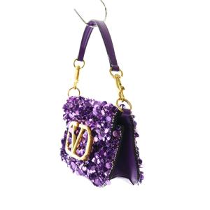VALENTINO GARAVANI ロコ スモール スパンコールバッグ 2WAY パープル