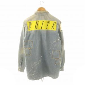 Off-White ダメージ加工デニムシャツジャケット ジージャン Gジャン S ライトブルー /DF OS SH