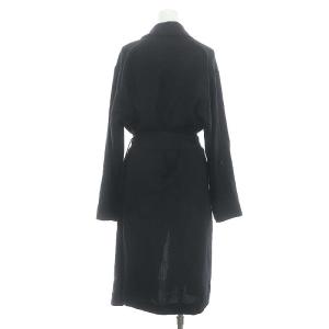 MARGARET HOWELL ウールショールカラーガウンコート 薄手 ベルト付き F チャコール