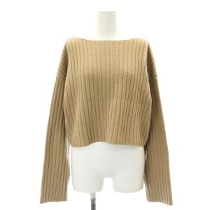 23AW Cropped Wide リブ プルオーバー ニット セーター 長袖 クロップド モカブラウン