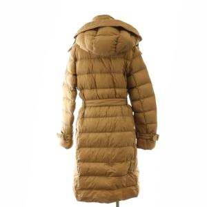 BURBERRY ベルト付き ダウンコート アウター ミドル丈 ノバチェック フード付き M 茶 ブラウン