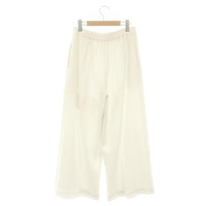 FOXEY NEW YORK 23年 パンツ アディソン ワイドパンツ タック 40 白 ホワイト 43486