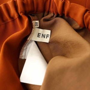 ENFOLD ダブルクロスリラックスパンツ イージー ワイド ハイウエスト ストレッチ 38 茶 ブラウン