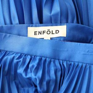 ENFOLD プリーツスカート ロング 38 青 ブルー