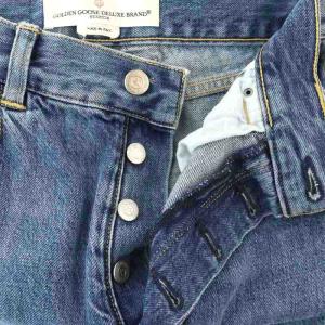GOLDEN GOOSE DELUXE BRAND デニムパンツ ジーンズ ワイド バギー スタッズ ボタンフライ ダメージ加工 26 青 ブルー