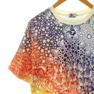 HYSTERIC GLAMOUR マンダラ MANDARA プリント Tシャツ カットソー 半袖 プルオーバー コットン M 白 ホワイト マルチカラー