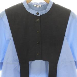 ENFOLD 24SS VEST-LAYERED TOPS 38 ライトブルー