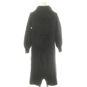 BLUE LABEL CRESTBRIDGE ニットワンピース ひざ丈 長袖 ウール 38 黒 ブラック