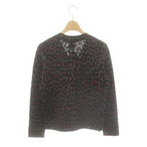 MARC by MARC JACOBS ニットカーディガン 前開き レオパード柄 XS グレー ピンク