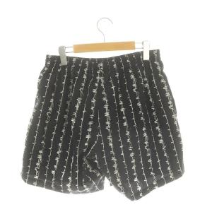 Alexander McQueen 総柄プリントボートショーツ水陸両用 イージー M 黒 ブラック