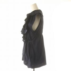 Tao ポリエステルトップス ブラウス 半袖 S 紺 ネイビー