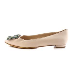 MANOLO BLAHNIK HANGIS フラットシューズ 36 ベージュ