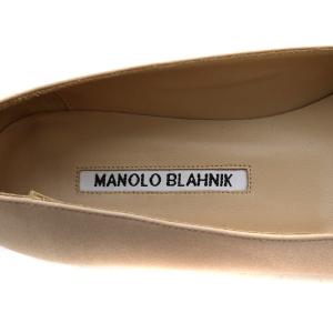 MANOLO BLAHNIK HANGIS フラットシューズ 36 ベージュ