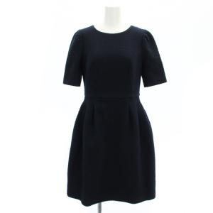 タックワンピース 半袖 膝丈 2 紺 ネイビー /NR OS