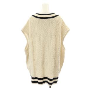 L'Appartement 22AW Alan Knit ニットベスト Vネック プルオーバー バイカラー オーバーサイズ アイボリー 黒 ブラック
