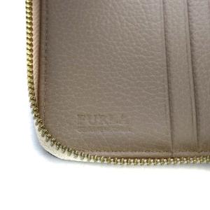 FURLA 財布 二つ折り ラウンドジップ レザー ベージュ
