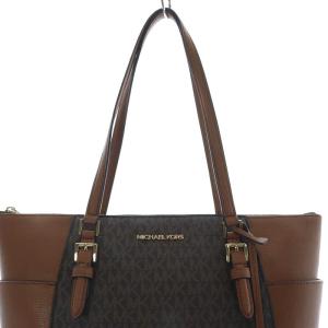 MICHAEL KORS シャーロット ラージロゴ レザートップジップトートバッグ 茶色 ブラウン /SR28