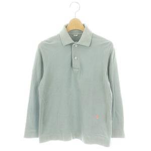 スーピマカノコの33色四角ポロ ポロシャツ カットソー 長袖 刺繍 グレーブルー /DO OS