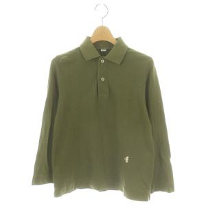 スーピマカノコの33色四角ポロ ポロシャツ カットソー 長袖 刺繍 カーキグリーン /DO OS