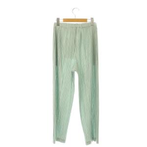 PLEATS PLEASE ISSEY MIYAKE テーパードパンツ プリーツ 4 ミントグリーン
