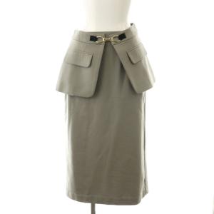 23SS ビットベルト付裏毛タイトスカート 膝下丈36 S グレー
