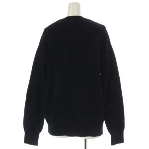 ebure クリアコットンミドルゲージ ニットセーター 長袖 プルオーバー 黒 ブラック