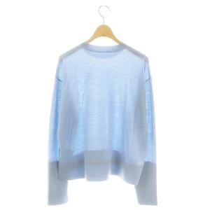 L'Appartement 23SS Slit Sleeve Knit Pullover ニット セーター 長袖 ウール ライトブルー