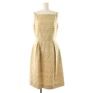 シルクワンピース ロング ノースリーブ ドット キャミワンピ 38 ベージュ 15474 /MY OS