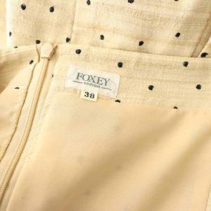 FOXEY BOUTIQUE シルクワンピース ロング ノースリーブ ドット キャミワンピ 38 ベージュ 15474 /MY OS