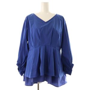 22SS BACK PLEATS LAYERED LSL BL バックプリーツレイヤードブラウス 長袖 プルオーバー ストレッチ