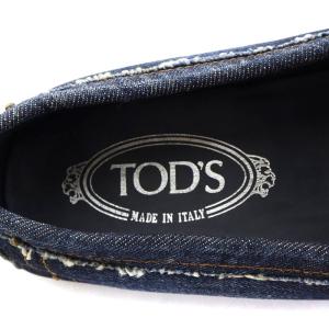 TOD'S モカシン ドライビングシューズ デニム 37 24cm インディゴ
