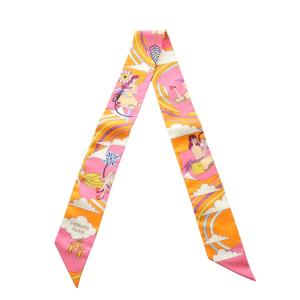 HERMES ツイリー Carres Volants 空飛ぶカレ スカーフ オレンジ系