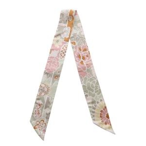 HERMES BINGATA スカーフ 花柄 フラワー 総柄 ピンク マルチカラー
