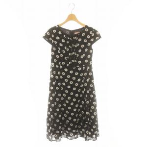 フラワーポップ 22SS FLOWER POP ドレス ワンピース ひざ丈 半袖 0 S 黒 ブラック