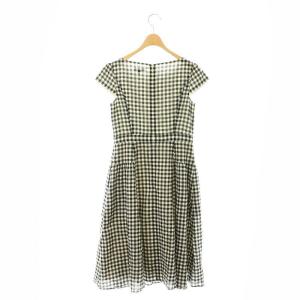 TOCCA 23SS MELODY ドレス ワンピース 膝丈 半袖 チェック 0 黒 ブラック アイボリー /MI