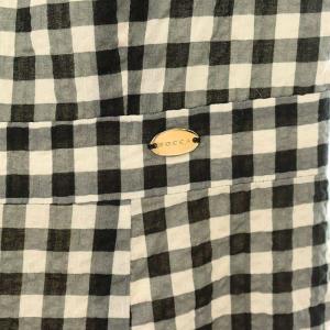 TOCCA 23SS MELODY ドレス ワンピース 膝丈 半袖 チェック 0 黒 ブラック アイボリー /MI