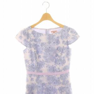 TOCCA PRIMURA GARDEN DRESS ドレス ワンピース ひざ丈 半袖 0 S 青 ブルー 白 ホワイト