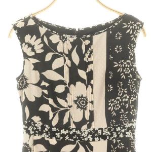 TOCCA SOLEIR ドレス ワンピース 膝丈 ノースリーブ 0 黒 ブラック ライトベージュ