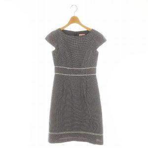 ウォーターガラス WATER GLASS ドレス ワンピース ひざ丈 半袖 ギンガムチェック コットン