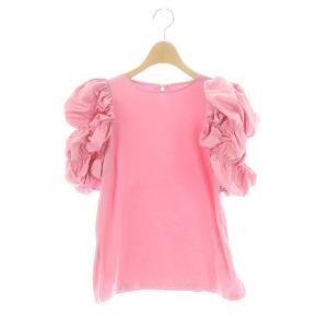 23SS シャーリングスリーブカットソー 半袖 切替 38 ピンク /DF OS SH