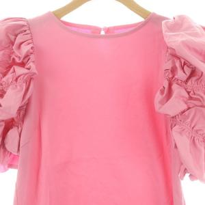 CELFORD 23SS シャーリングスリーブカットソー 半袖 切替 38 ピンク /DF OS SH