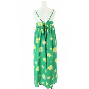 BEAUTY&YOUTH UNITED ARROWS ぼかしフラワープリント キャミソールスカート ワンピース ギャザー ミモレ ロング 緑 グリーン