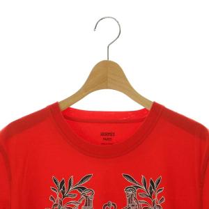 HERMES Della Cavalleria Tシャツワンピース 42 オレンジレッド 4E4530DA