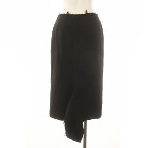 COMME des GARCONS AD2019 カットオフ ヘムデザイン スカート ロング ミモレ丈 タイト XS 黒 ブラック /MI