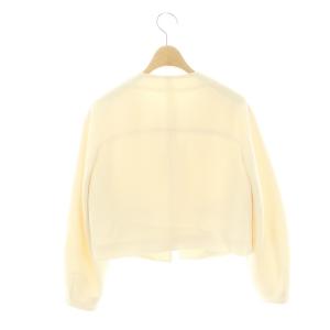 ANAYI 23AW ライトダブルクロスノーカラー ジャケット ショート丈 クロップド 34 アイボリー