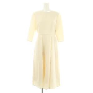 23AW ライトダブルクロス5分袖ワンピース ロング 七分袖 36 ライトベージュ