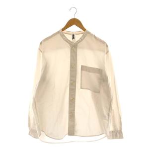 23SS バンドカラーシャツ 長袖 L ベージュ /HK OS