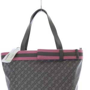 GHERARDINI ソフティ リボン トートバッグ ハンドバッグ グレー ピンク