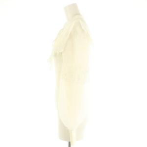 SNIDEL 24SS レースカラーニットプルオーバー 長袖 切替 F 白 オフホワイト